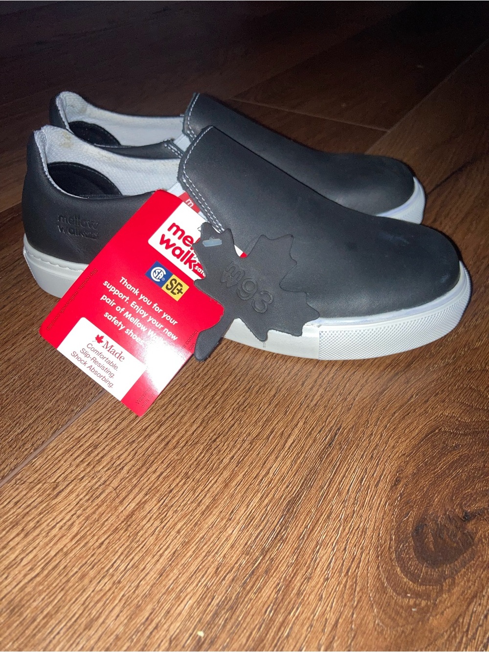 Mellow Walk Jessica Womens Size 7.5 Black Toe Safety Work Slip-On Shoes new